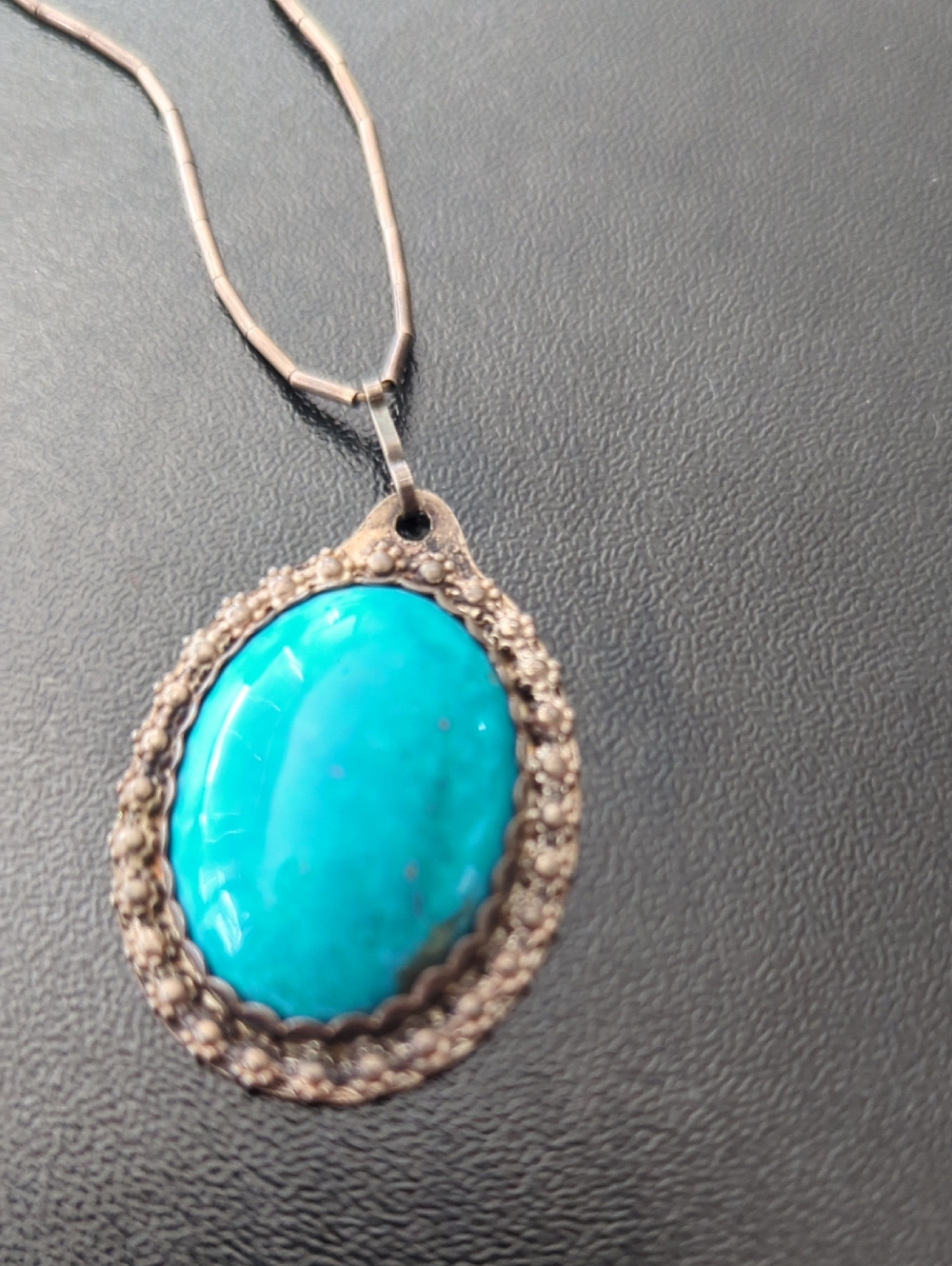 Early 20th Century Sterling and Turquoise Pendant